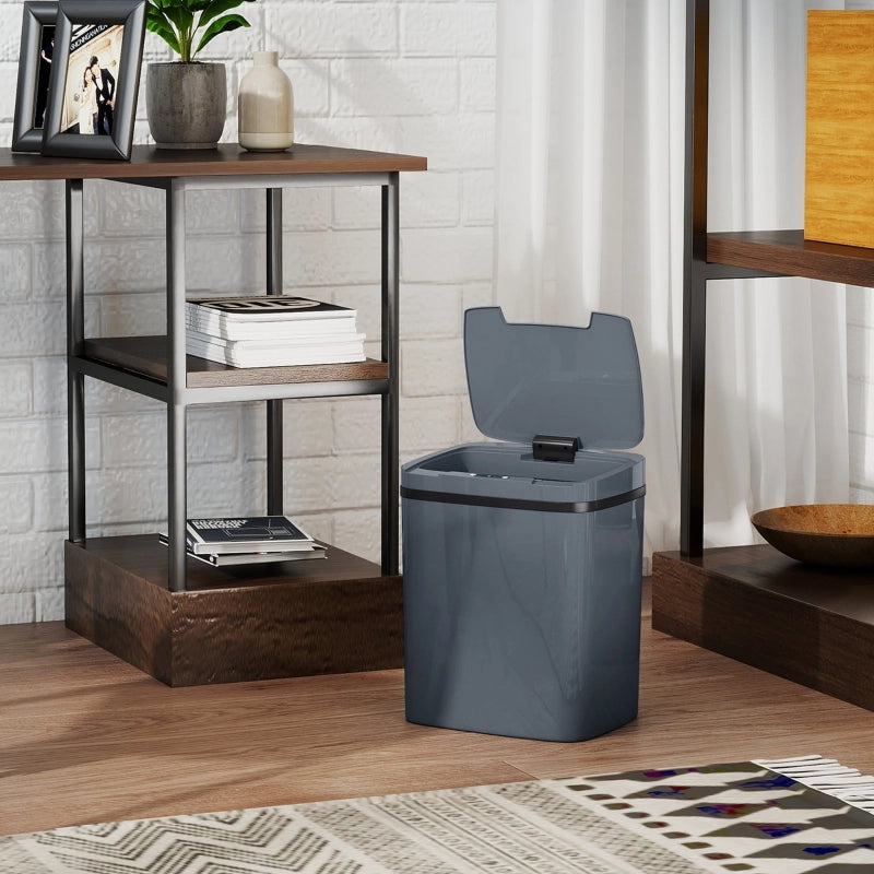 Pattumiera automatica con sensore 15 l in plastica grigia con apertura senza contatto e manuale