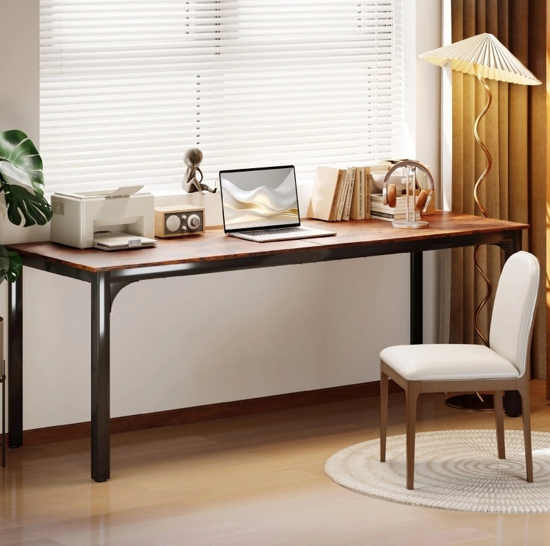Scrivania industriale 200x60 cm marrone rustico