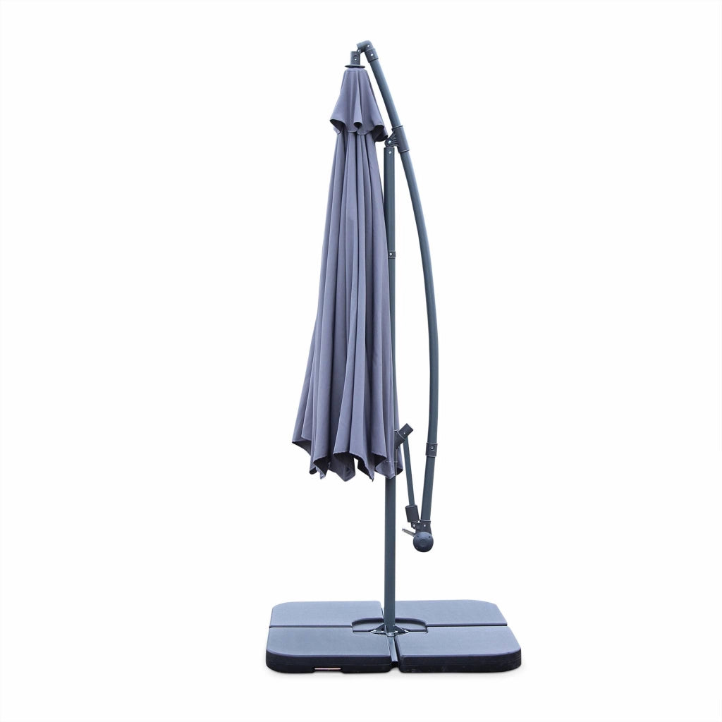 Ombrellone rotondo eccentrico, ø3,5m, grigio
