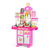 Cucina Giocattolo Per Bambini Con Effetti Luminosi E Suoni Realistici 69 Accessori Rubinetto Con Sistema Di Riciclo Dell'Acqua E Fornelli Per Bambini Dai 3-5 Anni Set Cucina Rosa E Bianco