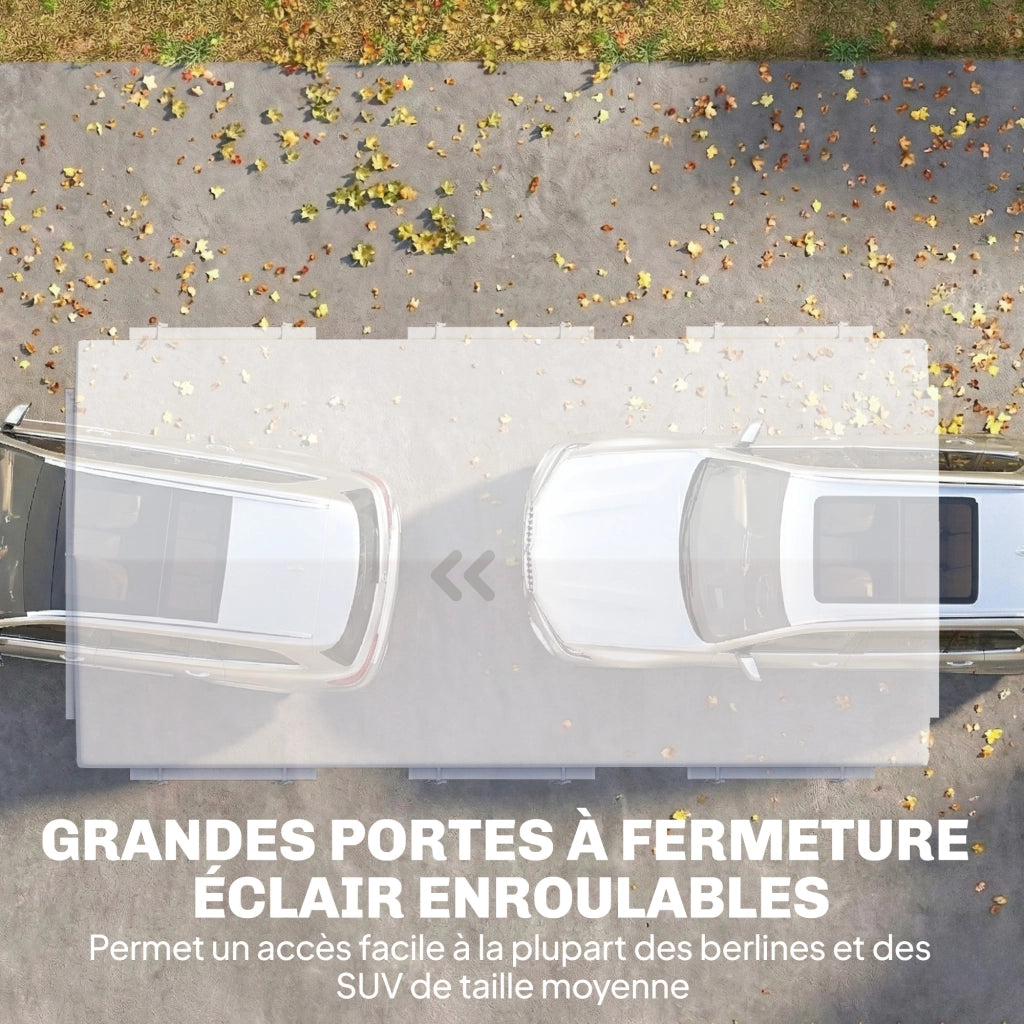 Tenda da Giardino per Auto 3x6m Protezione UV30+ ¨C zephmum ¨C Bianco 6 Finestre Rete Zanzariera