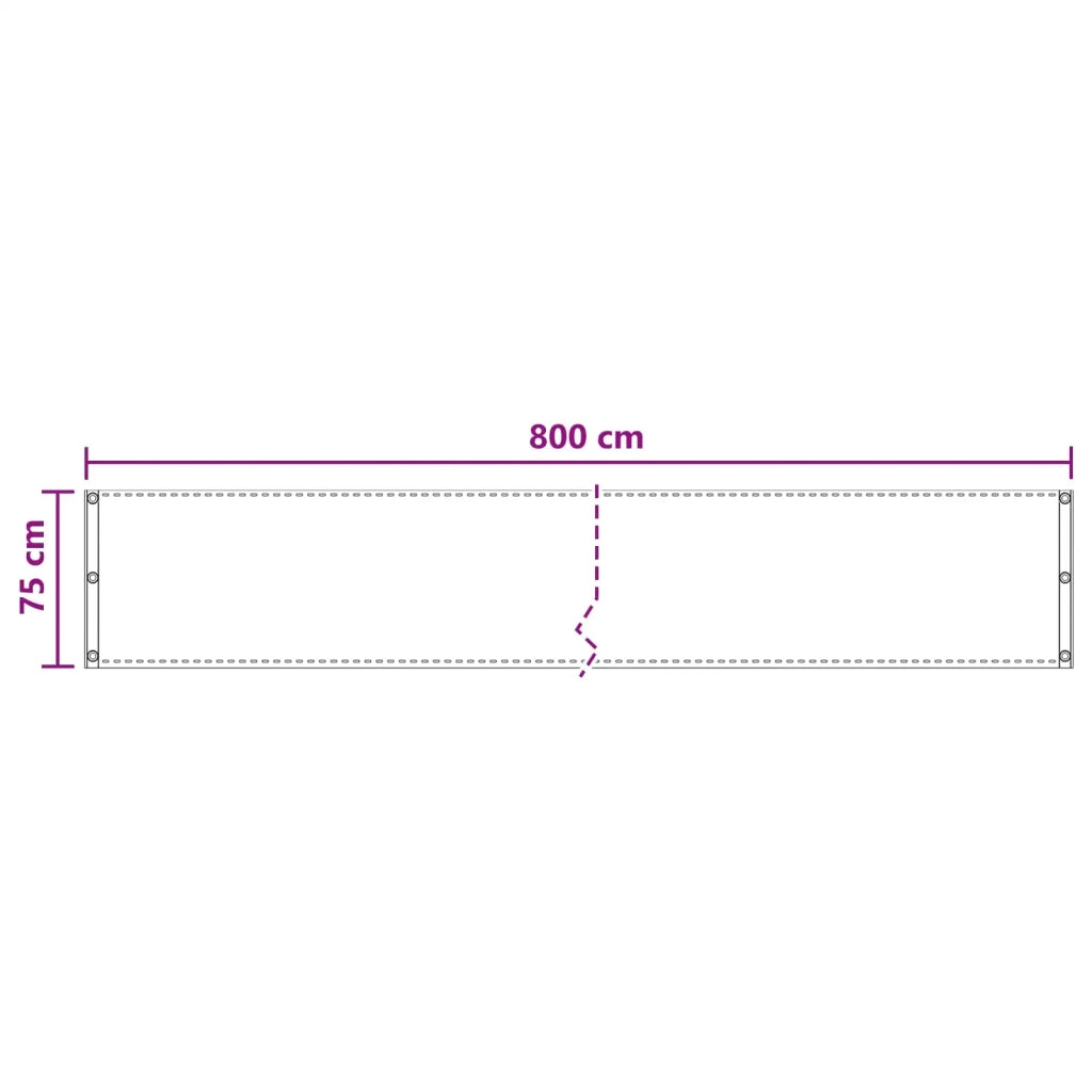 Schermo da balcone-Pannello per balcone Nero 75 x 800 cm HDPE e alluminio