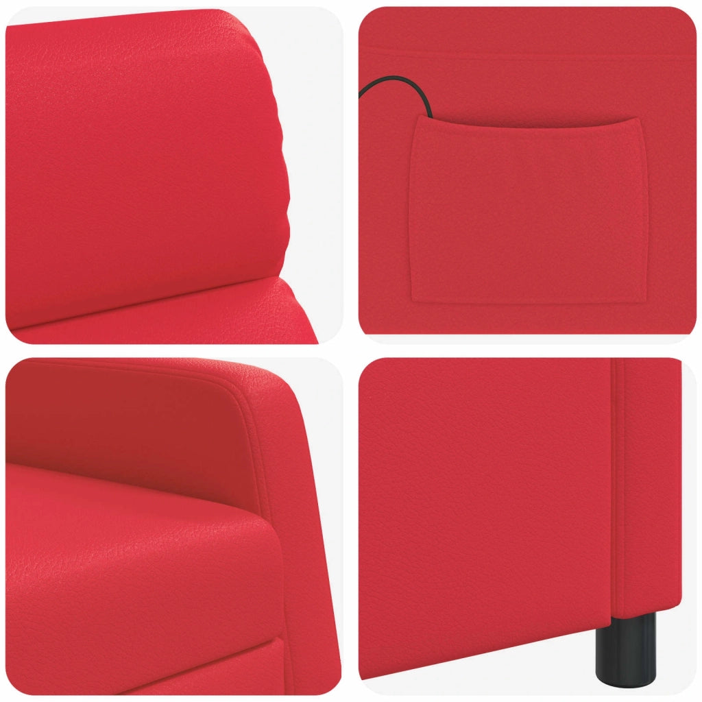 Poltrona Massaggiante Rosso Similpelle 42035094