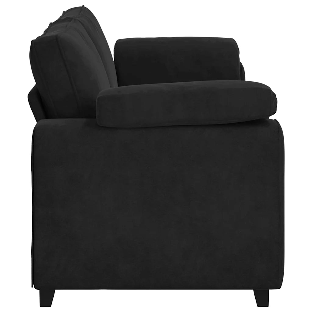 Divano a 3 Posti-Sofa 3 Posti Nero 178 cm in Velluto