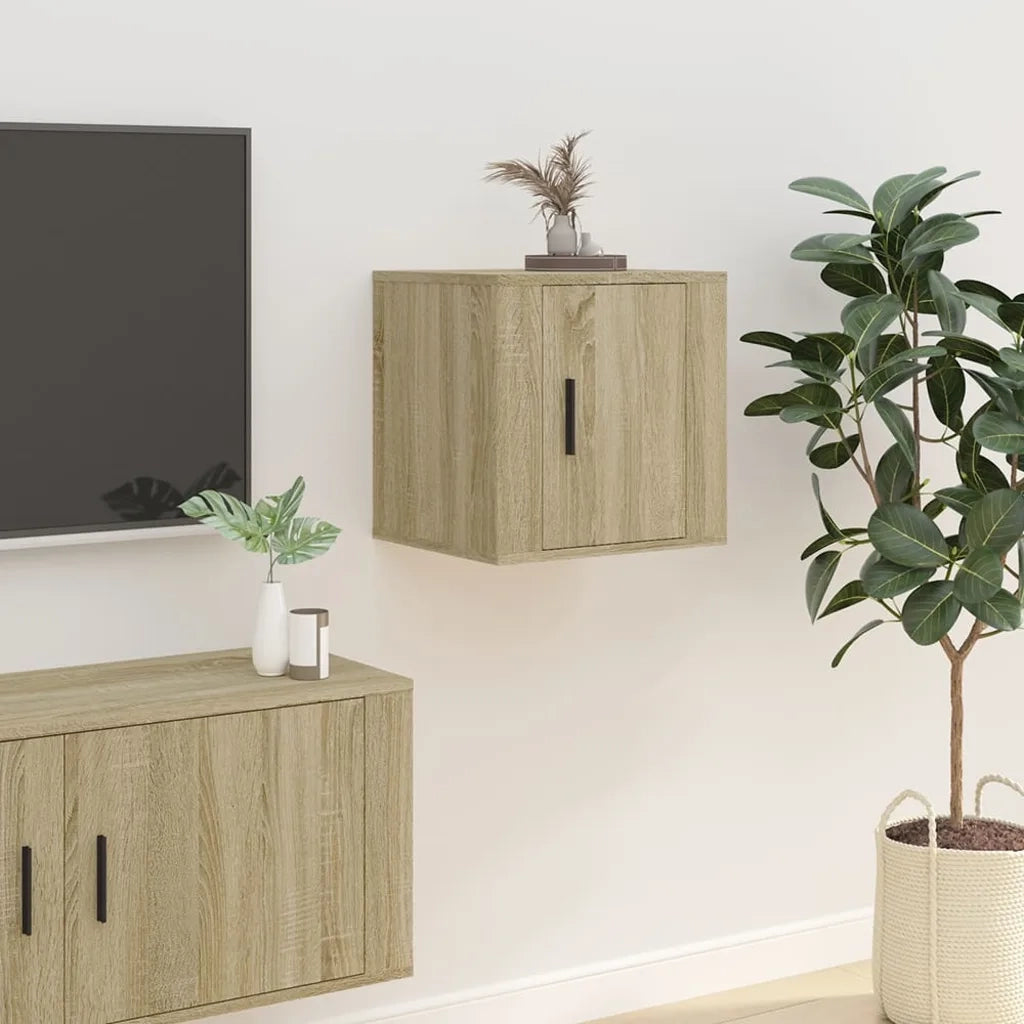 Mobili Porta TV a Parete 2 pz Rovere Sonoma 40x34,5x40 cm 816647
