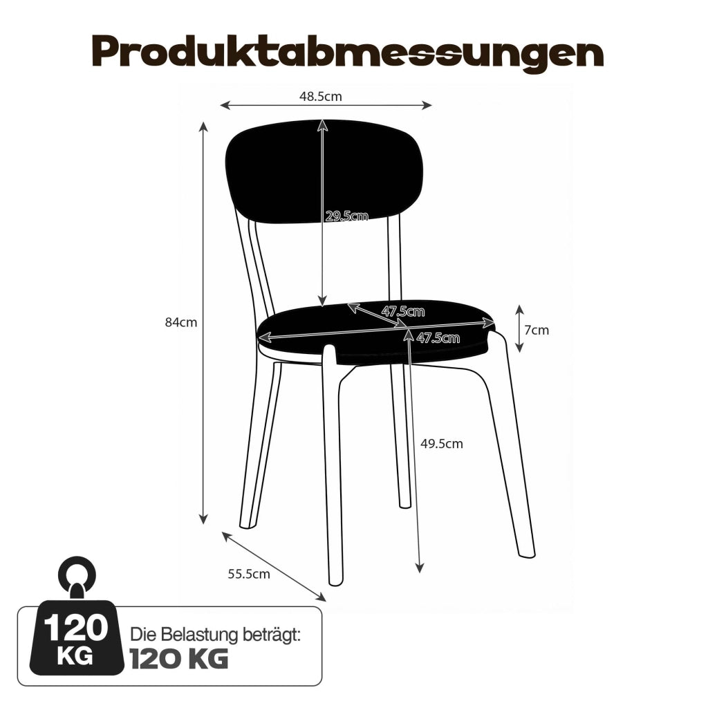 Set 2 Sedie da Pranzo Imbottite in Tessuto ¨C Xylo ¨C Stile Moderno, Beige