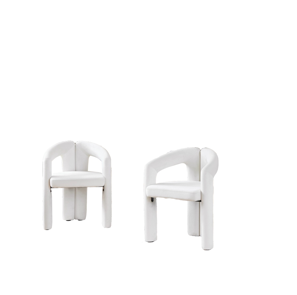 SEDIA con Braccioli Ergonomici in Velluto Beige