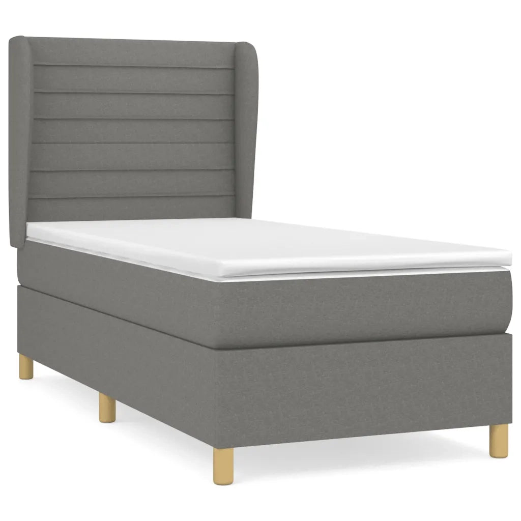 Giroletto a Molle con Materasso Grigio Scuro 80x200 cm Tessuto 3128558