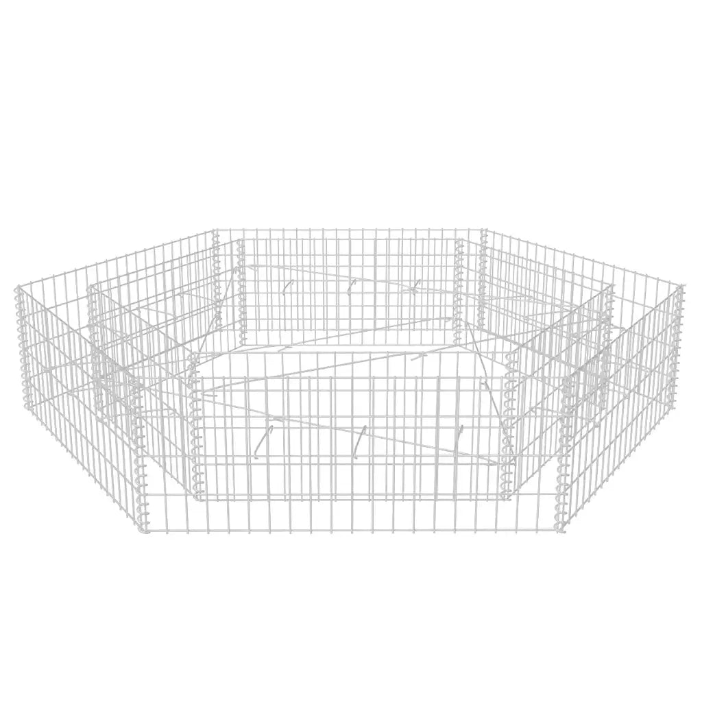 Gabbione Letto Rialzato da Giardino Esagonale 200x173x40 cm 142536