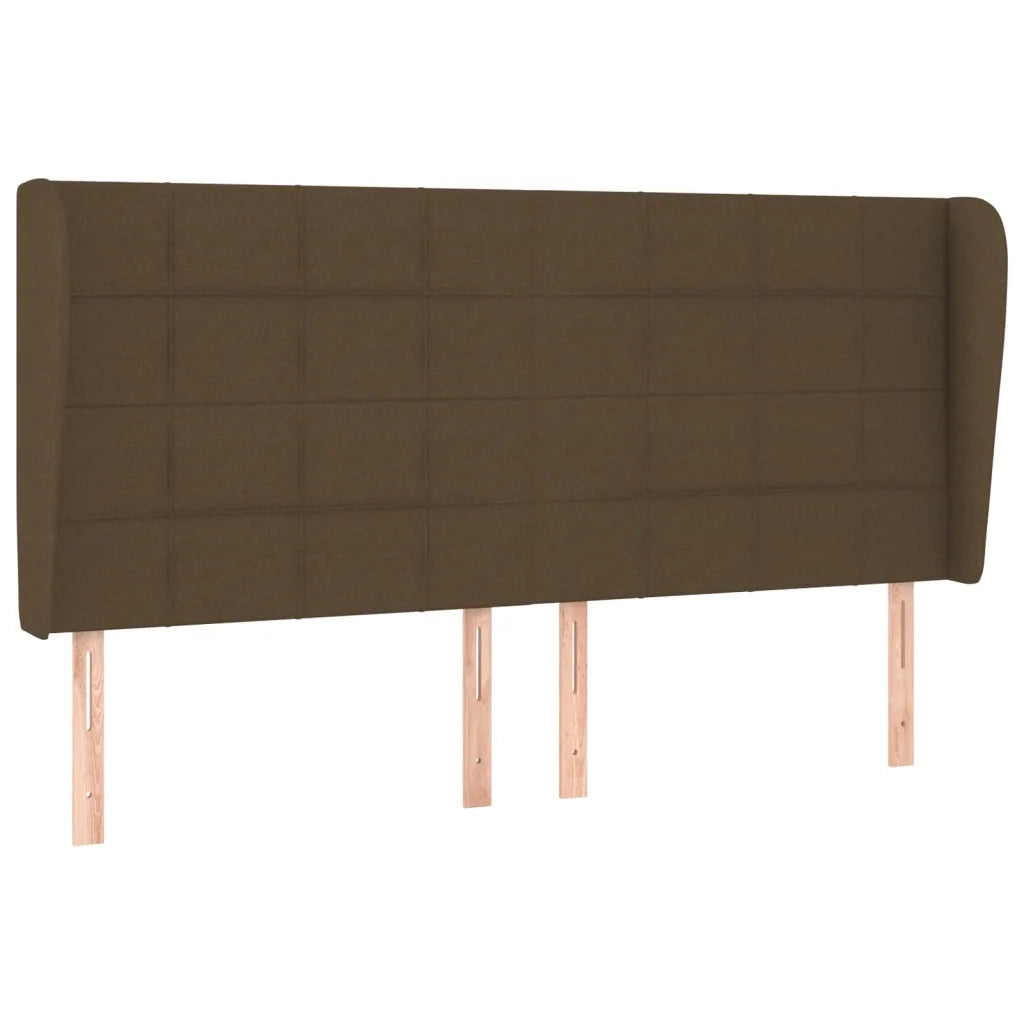 Testiera ad Orecchio-Testata con Orecchie Marrone Scuro 163x23x118/128 cm in Tessuto 325970