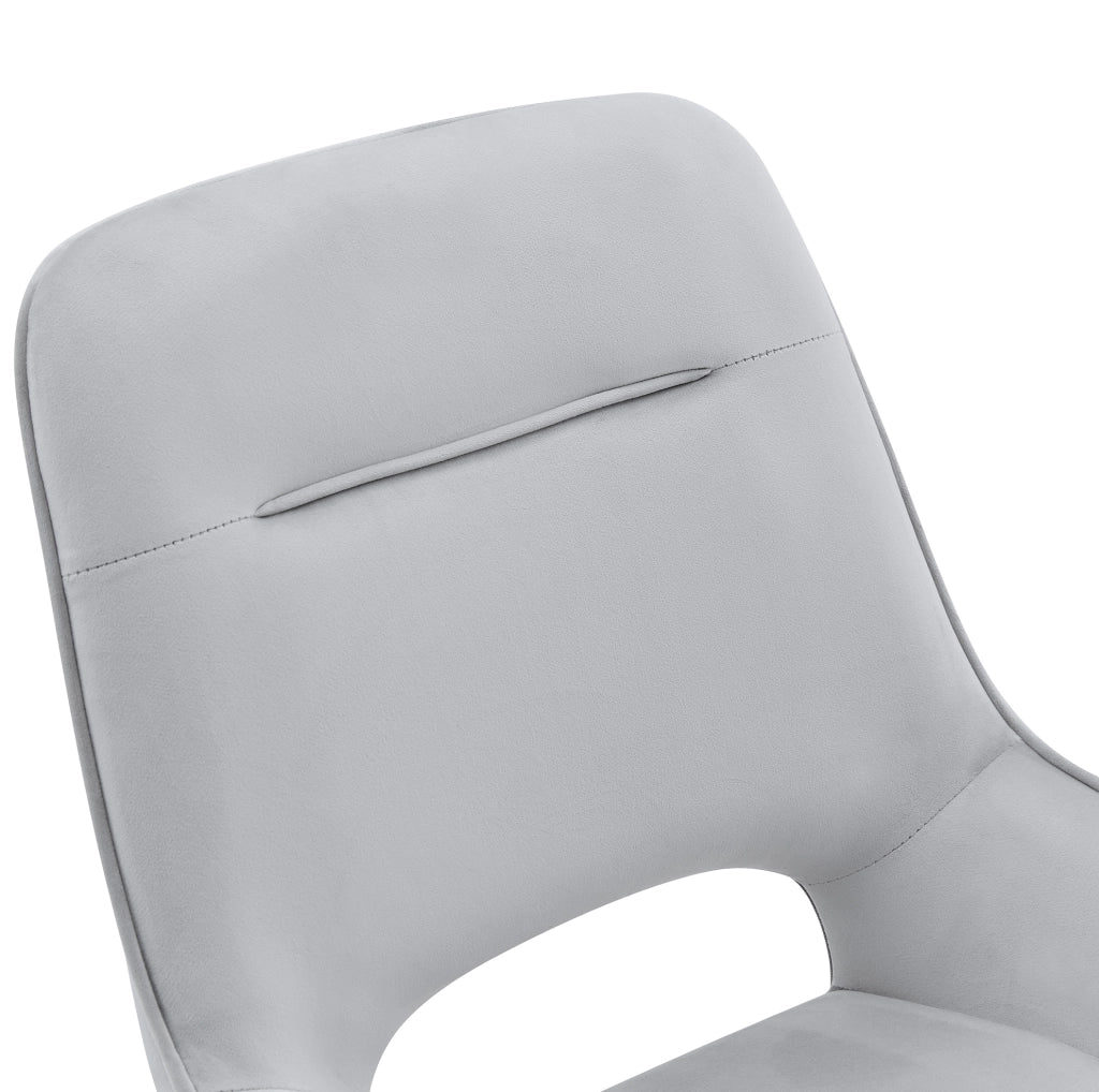 Set 2 sedie da pranzo girevoli a 360° in velluto grigio chiaro con braccioli HOMVRA