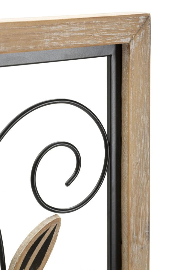 PANNELLO IN FERRO E LEGNO KOMAN -B- CM 26X2,5X60