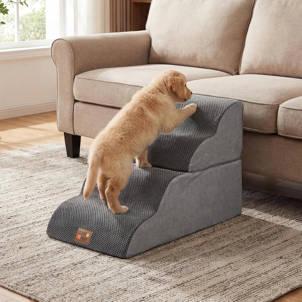 Scaletta per Cani a 4 Gradini Altezza 50 cm (73 x 40,5 x 50 cm)
Scala Cane in Spugna per Salire Letti Alti, Divani e Poltrone con Fondo Antiscivolo, Copertura Lavabile