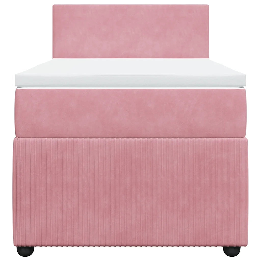 Giroletto a Molle con Materasso Rosa 90x200 cm in Velluto