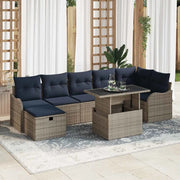 Set Divano da Giardino 8 pz Grigio polyrattan 3359732