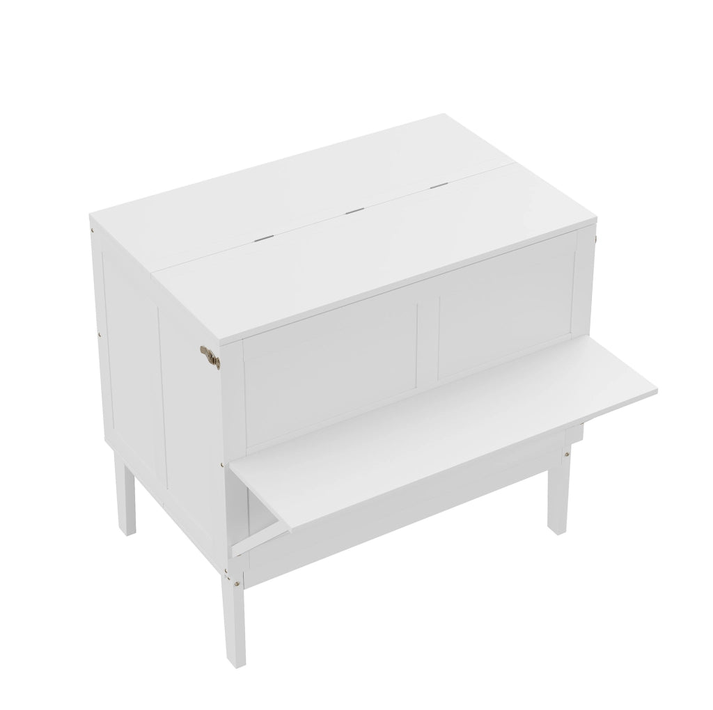 Letto pieghevole verticale 90x200 cm modulare in MDF e metallo bianco