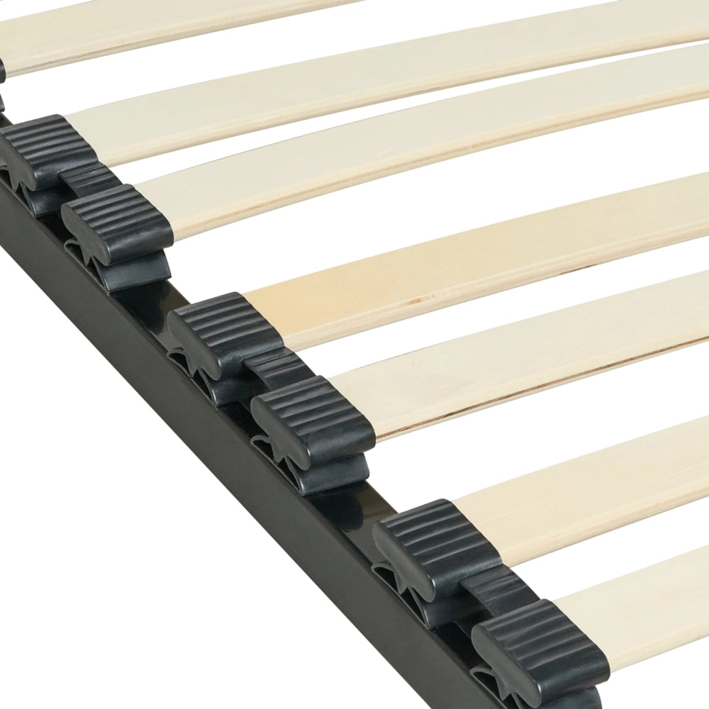 Rete a doghe 180 x 200 cm doghe in legno struttura in acciaio Nero con gambe doghe in legno