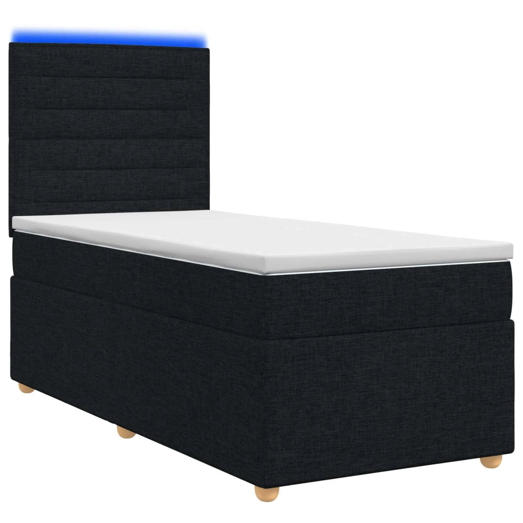 Letto box spring con materasso Nero 80 x 200 cm Tessuto 3455212
