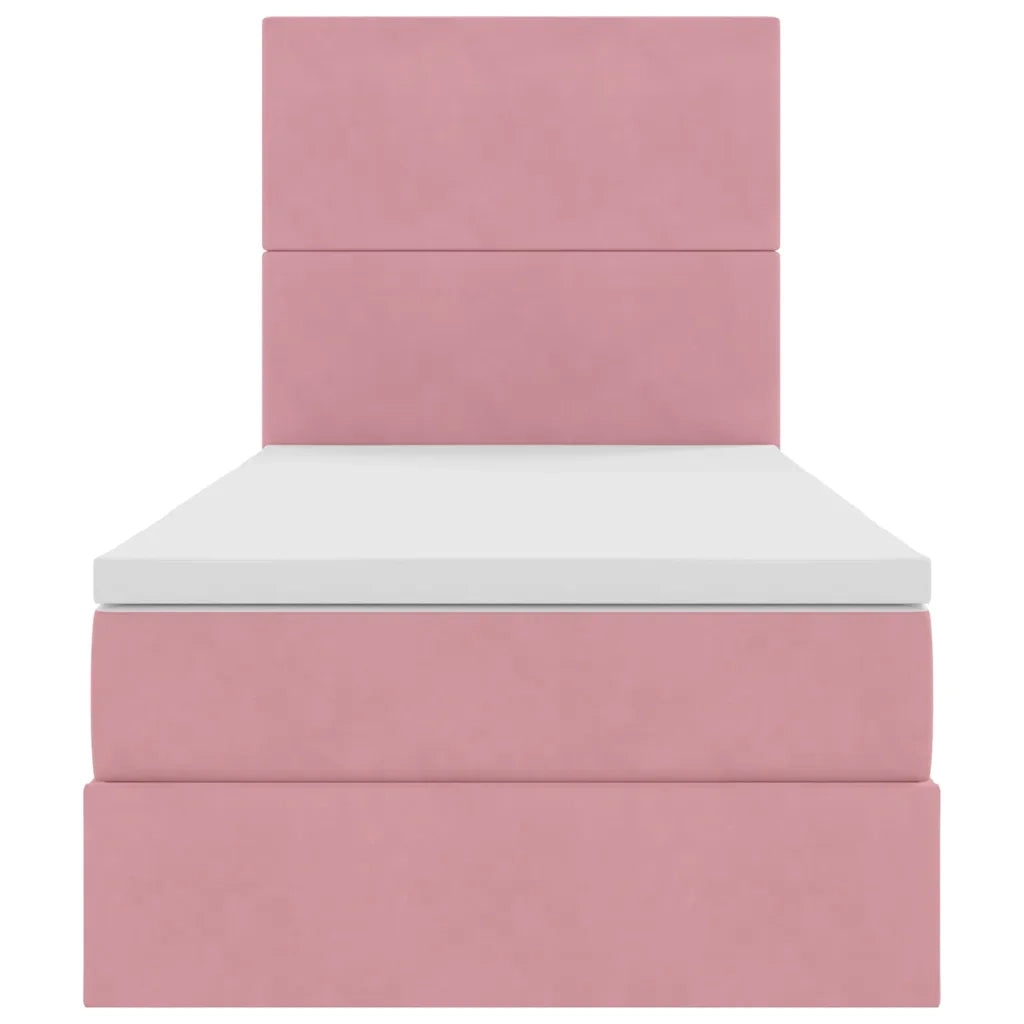 Letto con contenitore e materasso Rosa 90 x 200 cm Velluto 3371948