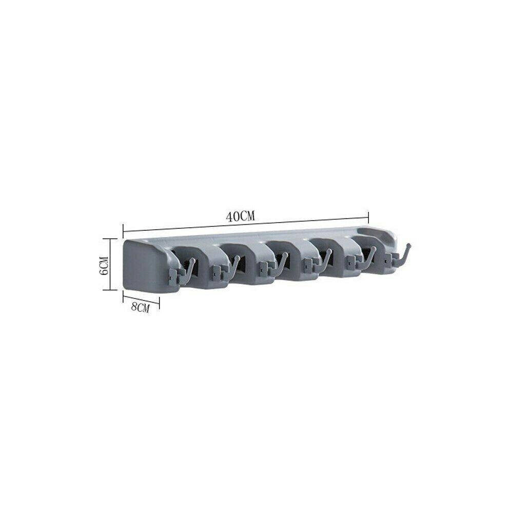 Trade Shop - Porta Scope Da Muro Salva Spazio Supporto 5 Posti 6 Ganci Salvaspazio -