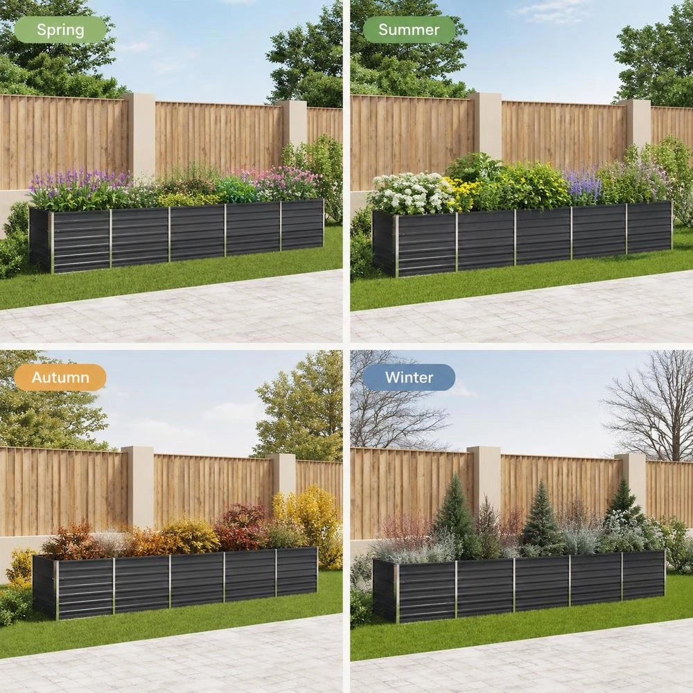 Garden Raised Bed Galvanized Steel 480x80x77 Cm Anthracite
