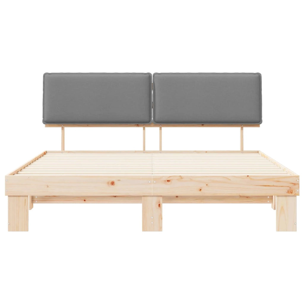 Letto con Testiera Rivestita Grigio chiaro 180 x 200 cm