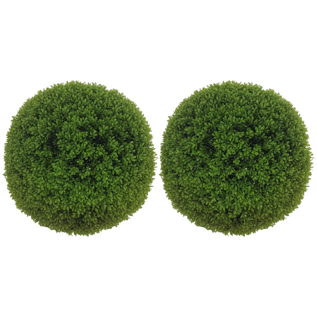 Sfere di bosso artificiale decorative verde scuro set di 2 pezzi per interno ed esterno diametro 40 cm