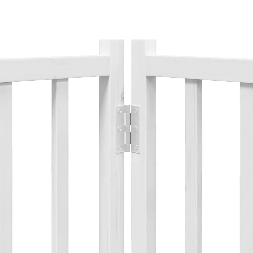 Cancello Cani Porta Pieghevole Bianco 9 Pannelli 450 cm Pioppo CFW9397145