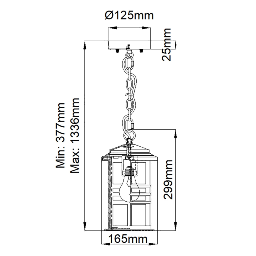 Lampada sospensione esterno Beacon Square bronzo E27 60W Kichler
