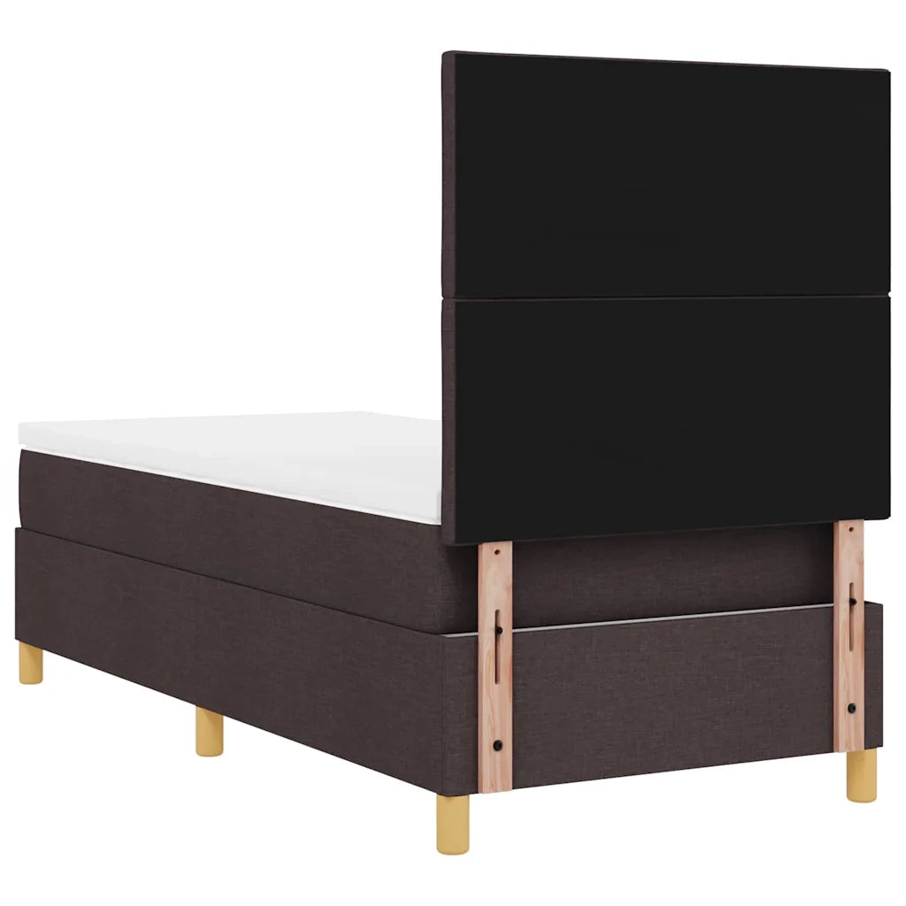 Letto a Sorgente LED Marrone Scuro 90 x 190 cm Tessuto 3343141