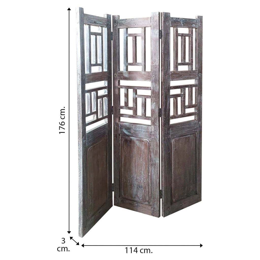 Paravento legno Marrone caffè 114x3x176h