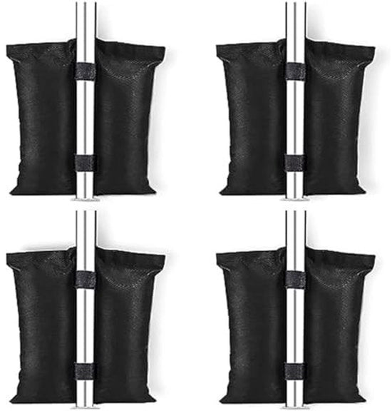 Set di 4 sacchi di sabbia, sacchi di sabbia per aumentare il peso, qualità industriale, sacchi di sabbia di alta qualità 800D, aumento del peso, pesi di acciaio idrorepellenti per tende da campeggio, ombrelli, outdoor, doppia tubazione.