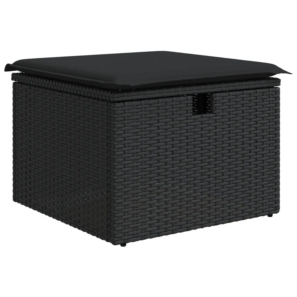 Set Divani da Giardino con Cuscini 8 pz Nero in Polyrattan 3275315