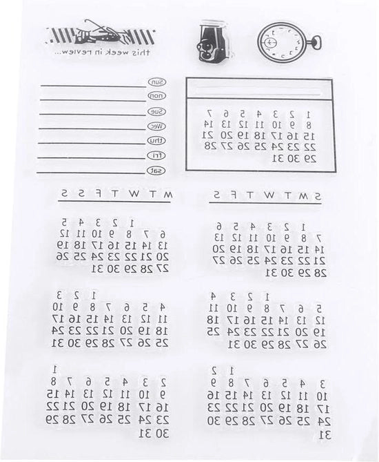 Calendario di timbri - Timbro mensile per scrapbooking e album di foto