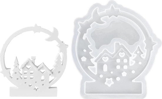 Forme per gesso in silicone per case di Natale, modelli per case di Natale.