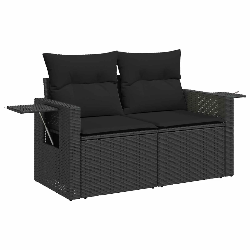Set Divano da Giardino 12 pcs Nero polyrattan 3361784
