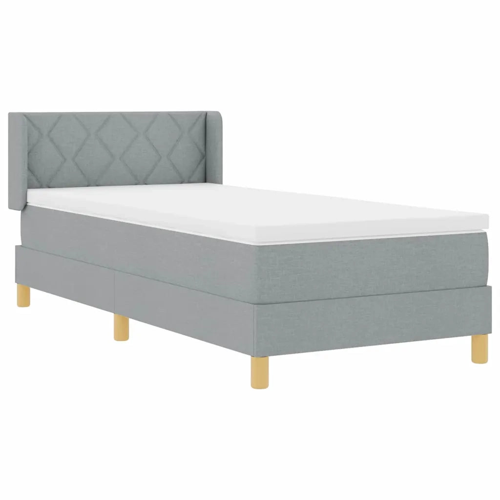Letto a molle con testiera-Rete con Testiera Grigio chiaro 200 x 90 cm Poliestere 888674