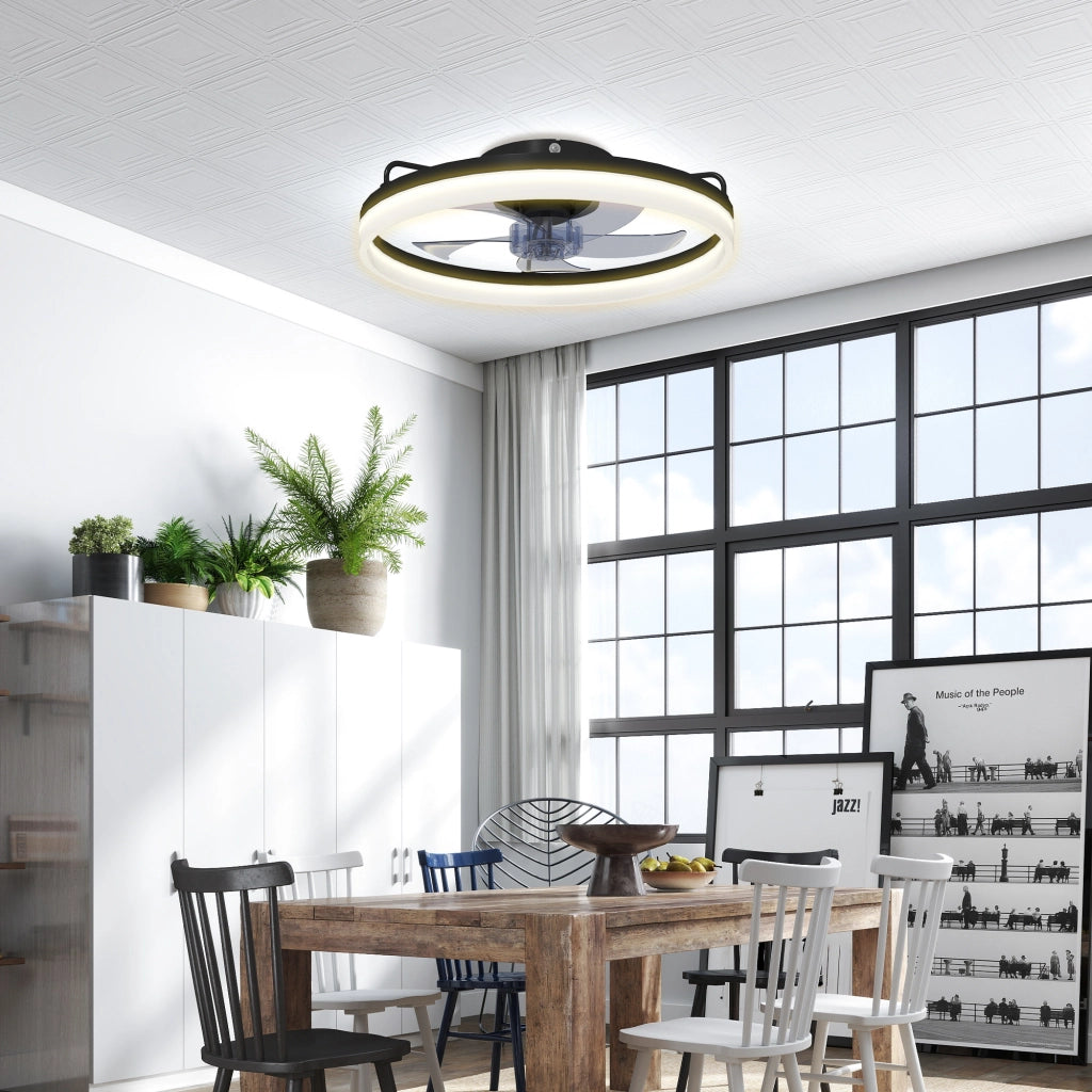 Ventilatore a Soffitto con Luce LED ¨C zephmum ¨C 40W DC Nero