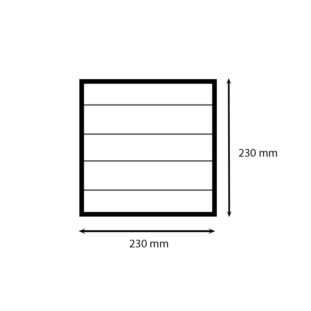 Griglia di aerazione rettangolare in plastica (abs) : Dimensione - 230x630 pass.aria cm2 702