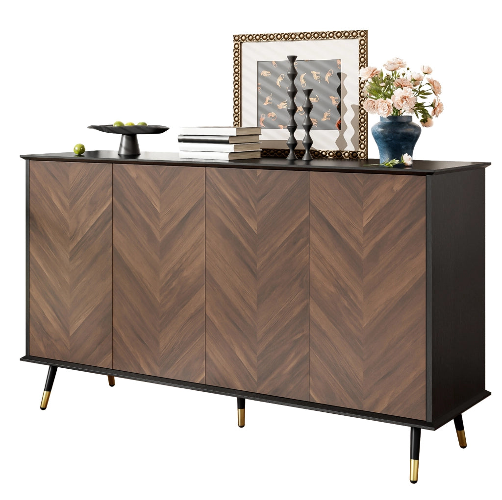 Credenza moderna con 4 ante e ripiani regolabili