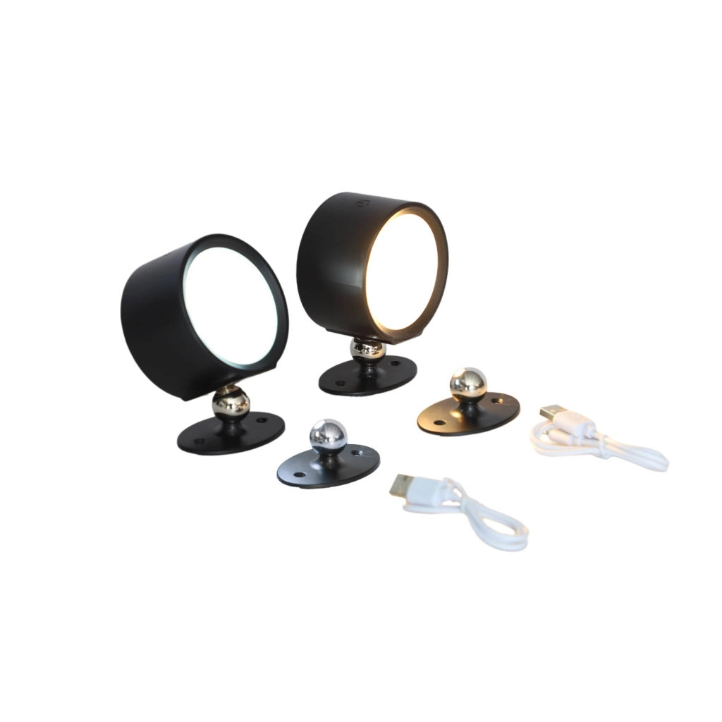 Set 2 lampade ricaricabili per pergola, nero