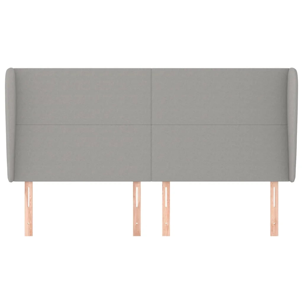 Testiera | Testata ad Orecchio Grigio Chiaro 203x23x118/128 cm in Tessuto