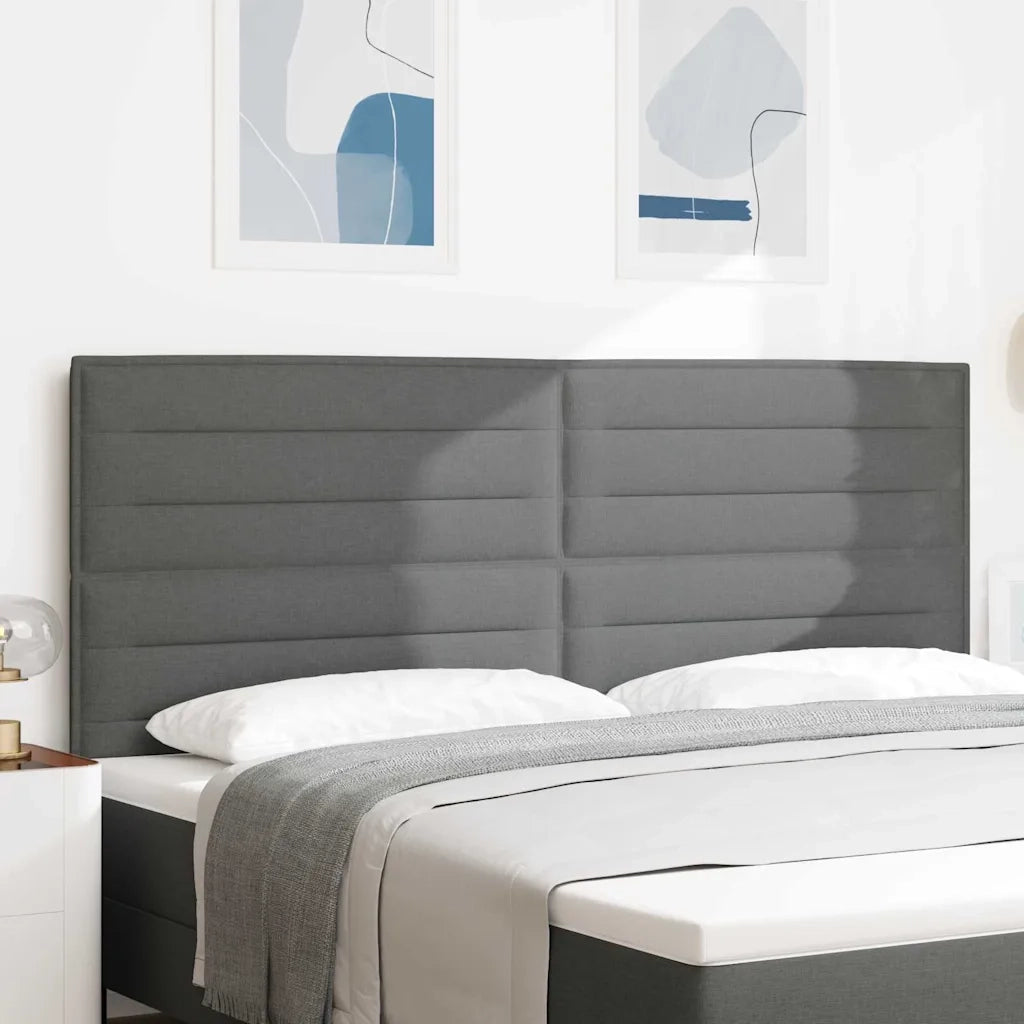 Testiera | Testata LED con strisce LED Grigio scuro 200 cm Tessuto