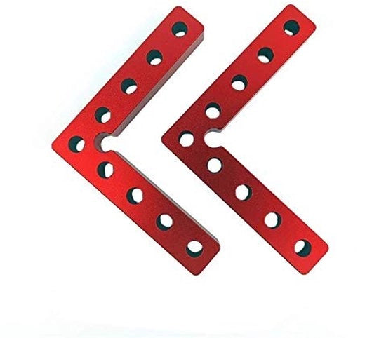 Blocco di posizionamento preciso - Regolo quadrato in alluminio - Angolo 90 gradi - Chiusura - Rilevamento automatico - Colore anodizzato rosso - Resistente allo shock - Blocco angolare