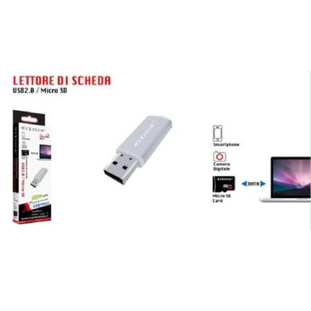 Trade Shop - Lettore Di Schede Di Memoria Usb 2.0 Micro Sd Adattatore Per Pc 480mbps Lto-sm03 -