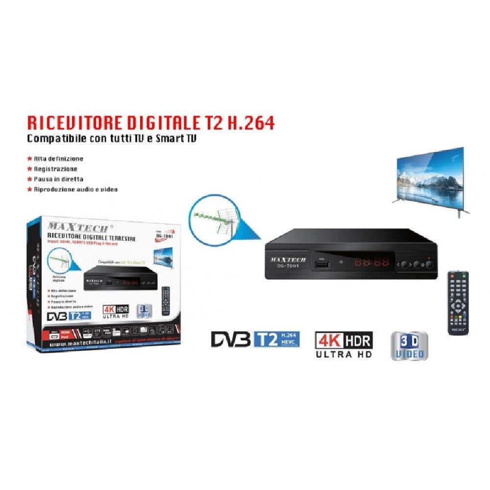 Trade Shop - Decoder Ricevitore Digitale Terrestre Dvb-t Scart Usb Epg Pvr Mpeg Hdmi Dg-t001 -