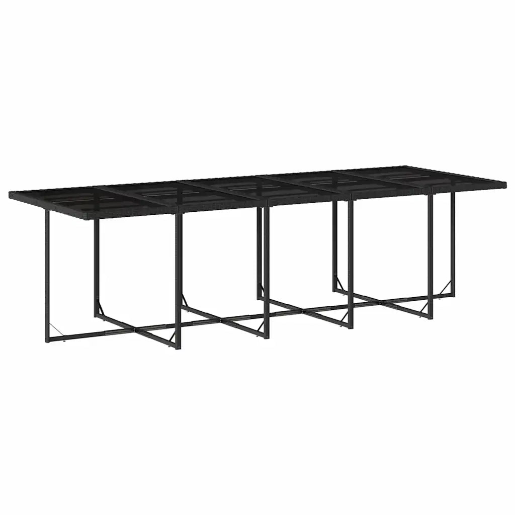 Set da Pranzo da Giardino 13pz con Cuscini Nero in Polyrattan 3211219