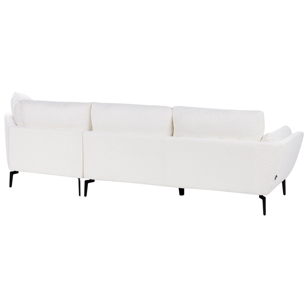 Divano a 3 posti in tessuto bouclè bianco con schienale imbottito elegante moderno minimalista