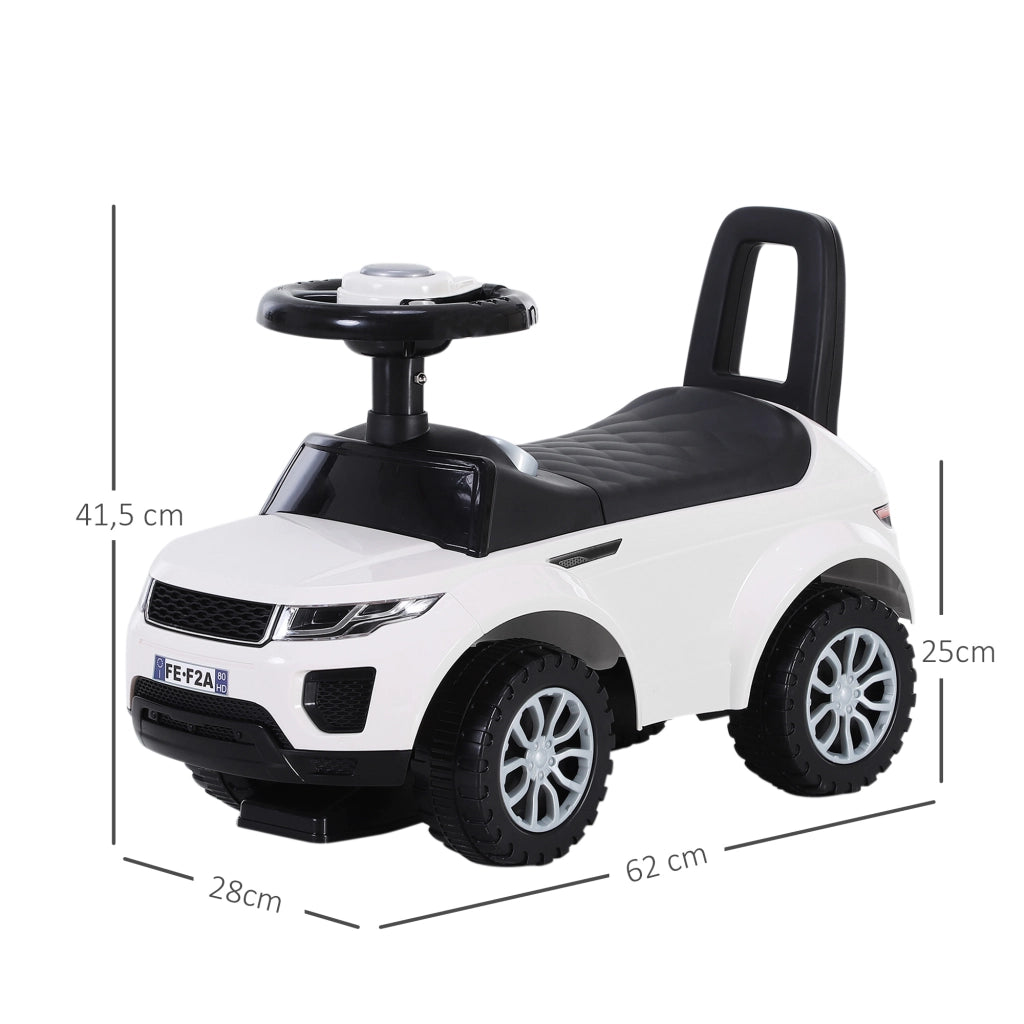 Carrello cavalcabile per bambini ¨C Xylo ¨C bianco con clacson e vano portabigiochi 12-36 mesi