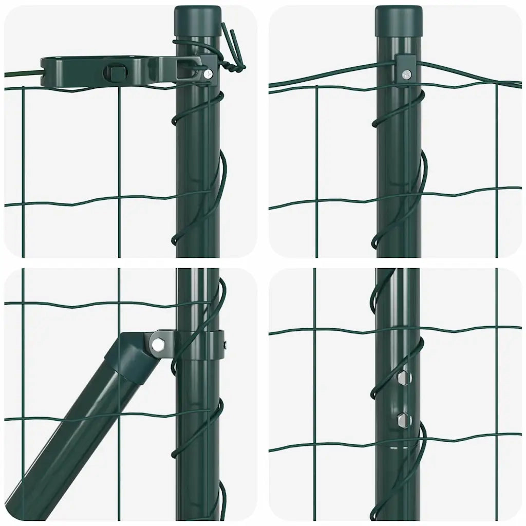 Recinzione da Giardino | Recinzione con Posto Verde 1,2 x 10 m Acciaio e PVC